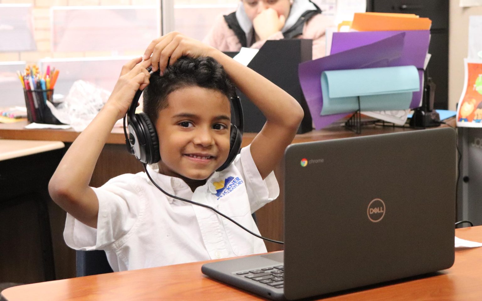 boy with chromebook