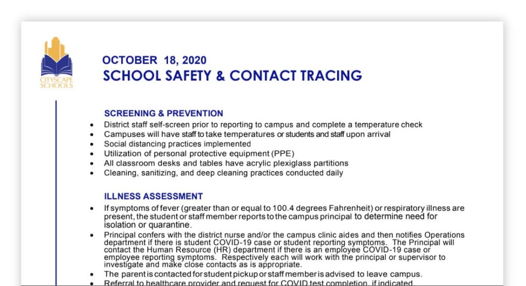 School safety and Contract Tracing